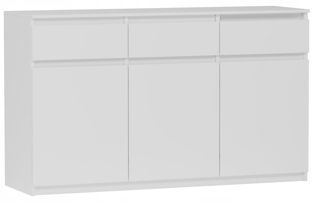 Komoda 120 cm 3 zásuvky 3 dveře skříňka FRAMIRE S-3 bílá Obrázek produktu 