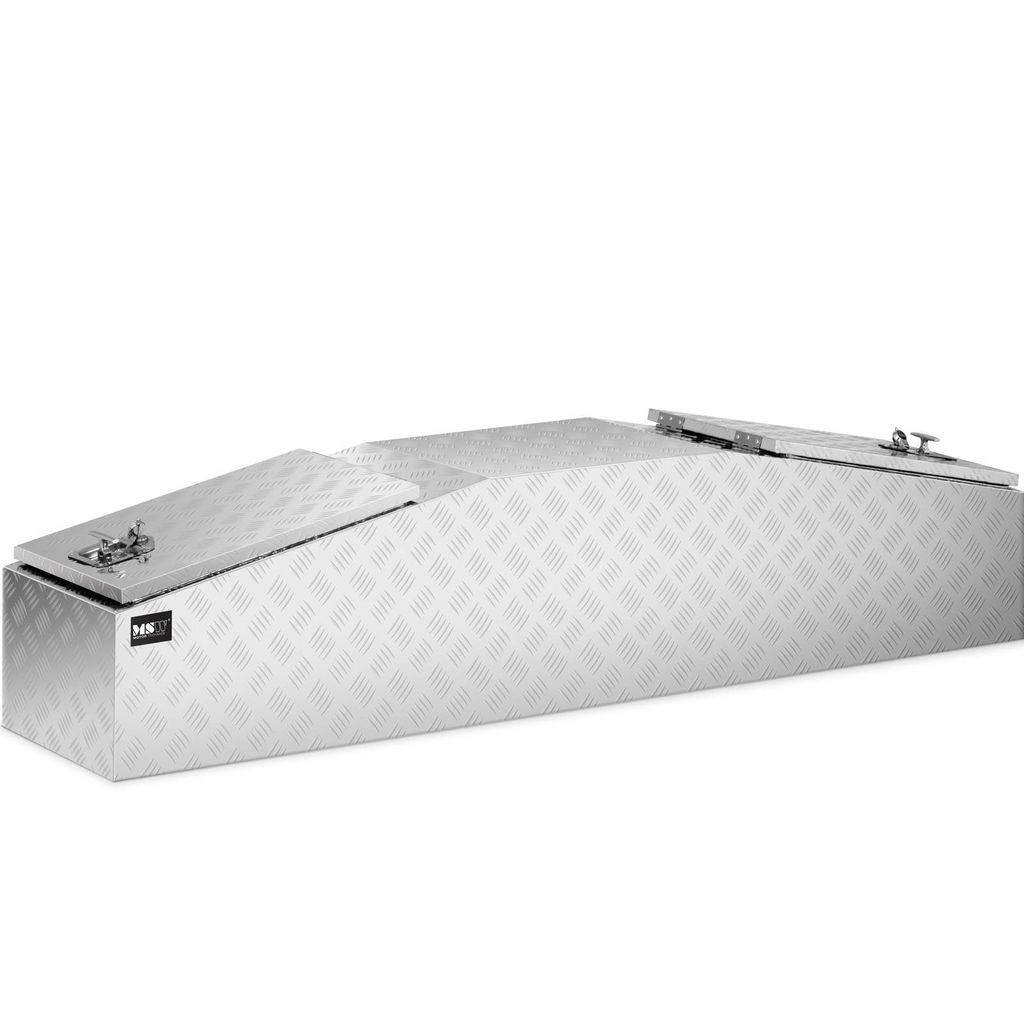 Expondo MSW Alubox - Riffelblech - 177 x 40 x 40 cm - 280 L - abschließbar