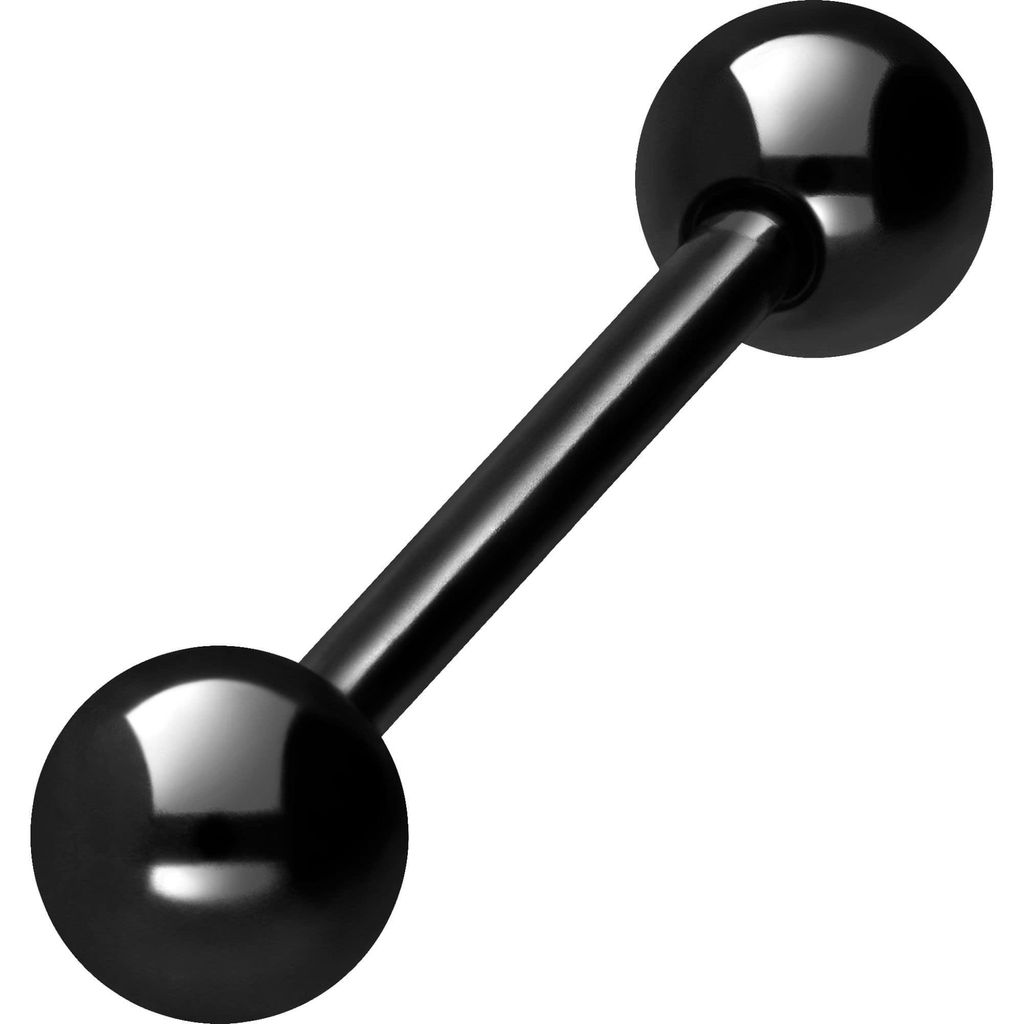 Zungenpiercing, Intim-Piercing Chirurgenstahl Barbell Schwarz Stablänge: 16mm + Stabstärke: 1,6mm + Kugelgröße: 5mm