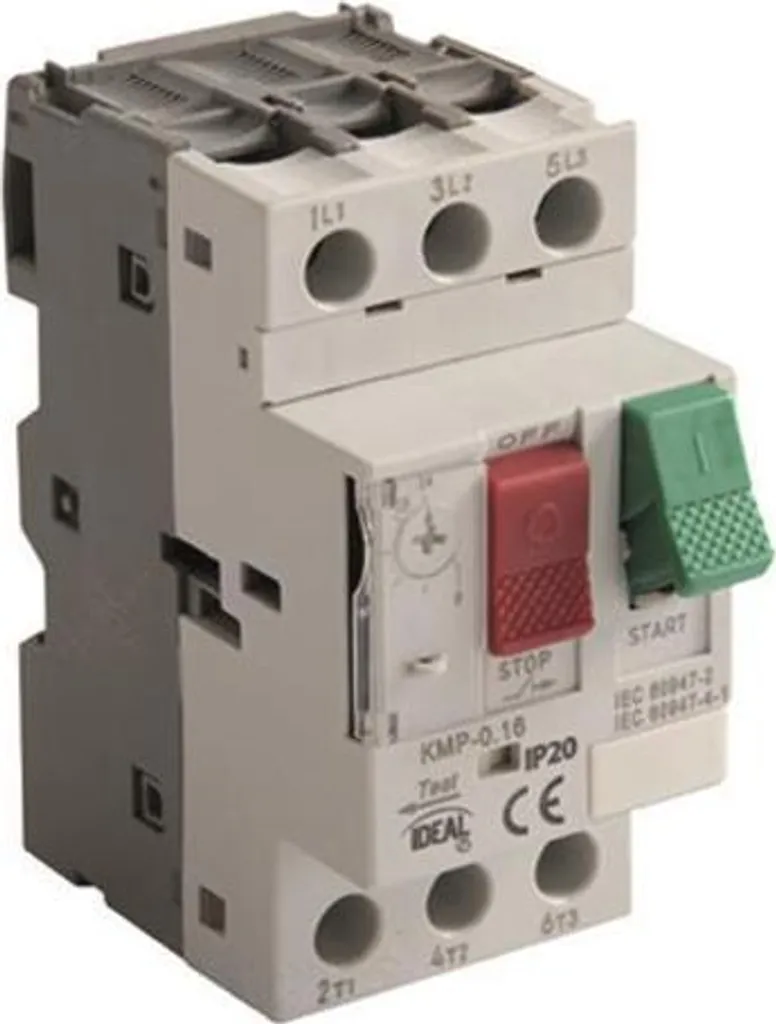 Disjoncteur moteur KMP 0,63 avec plage de réglage 0,1A à 0,16A triphasé