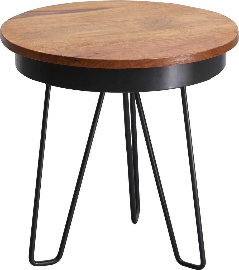 Table basse Jeneva 45 cm en sheesham massif durable et sans montage