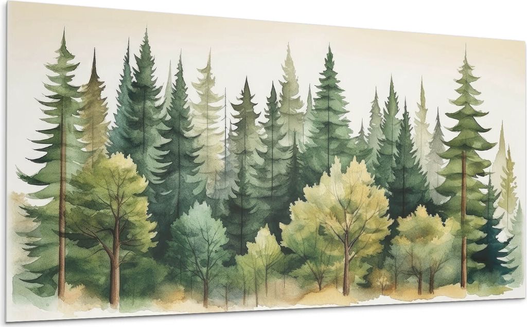 Dichter Wald Mit Bäumen – Selbstklebende Fliesen – Wandverkleidung – Wandpaneel – PVC Fliesen – Vinylflisen – PCV Flisen – Selbstkle...