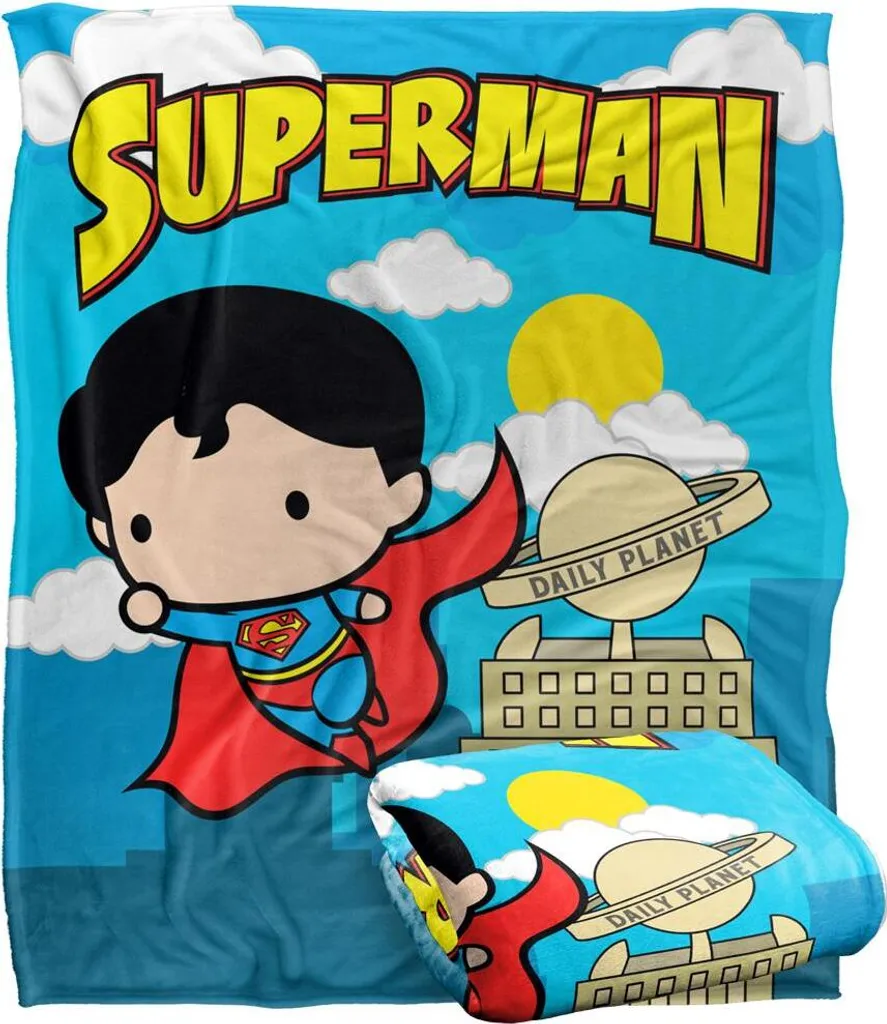 Superman Couverture Chibi TV19041 - Plaid Douillet Multicolore Taille Unique