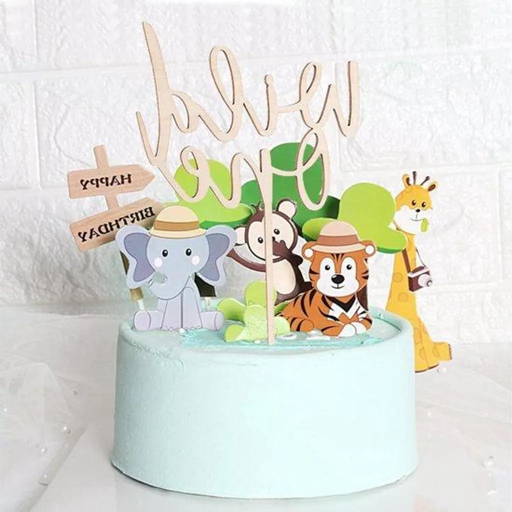 Kit Déco Table Anniversaire 1 an - 12 Éléments en Bois pour Photos