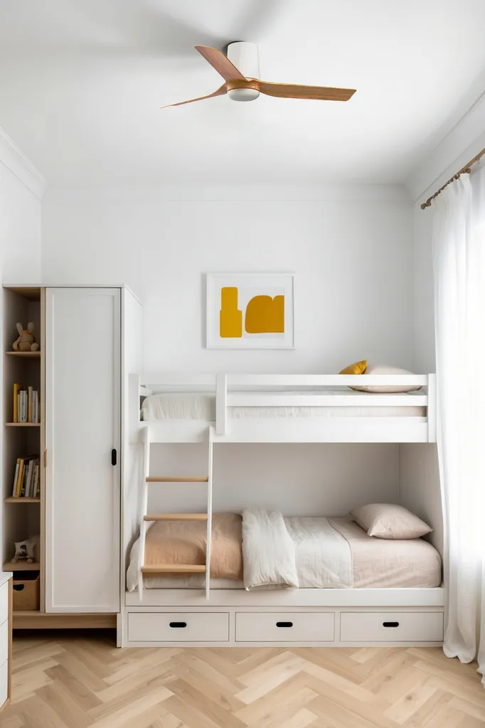 Petit Ventilateur de Plafond Design Blanc Bois Érable Basse Consommation DC