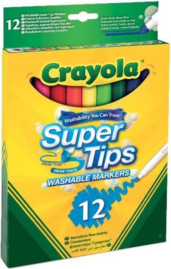 Crayola Bright Supertips Marker, 12 Stk