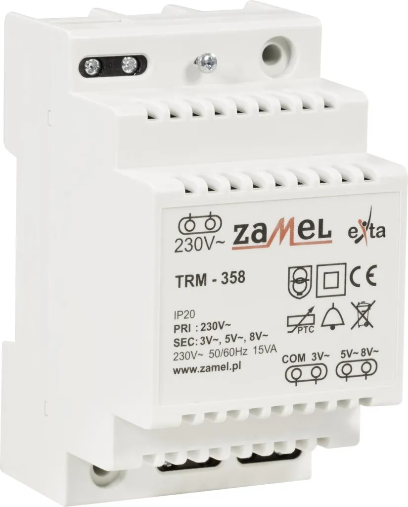 Transformateur de sonnerie 230V rail DIN IP20 Zamel pour tableau électrique - 3