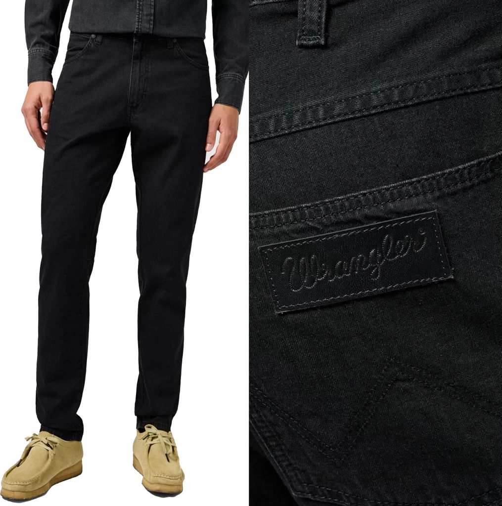 WRANGLER Herren, Jeanshosen, Regular fit RIVER, W31 L34, Schwarz, Jeans, baggyjeans, buggy