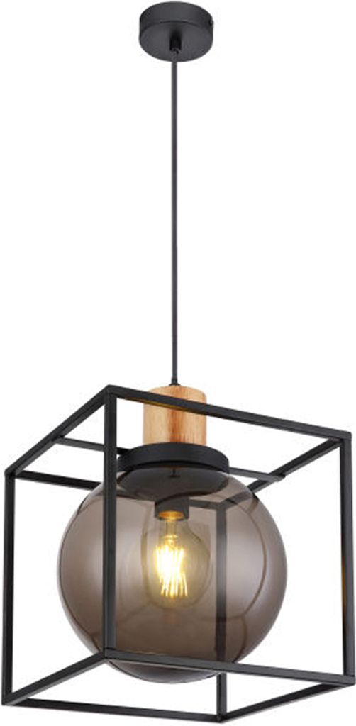 Hängeleuchte, Kugel Design, Käfig schwarz, L 28 cm