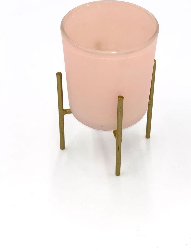 Kerzenhalter Set Kerzenständer Windlicht Teelichthalter Deko Metallkerzenständer, Farbe:rosa