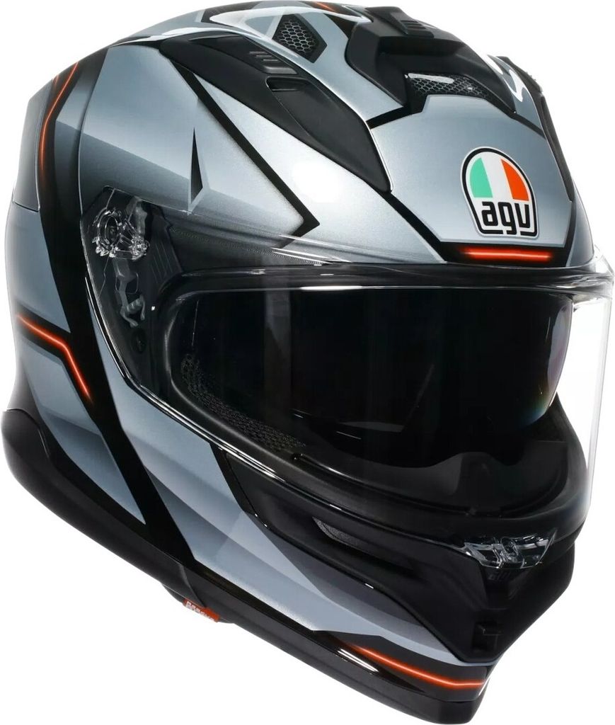 AGV K7 Jaeger Helm, schwarz/silber, M (57/58)