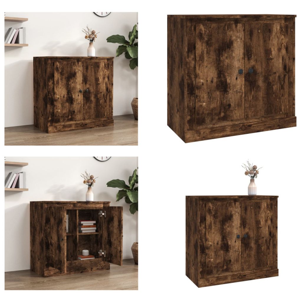 vidaXL Sideboard Räuchereiche 70x35,5x67,5 cm Holzwerkstoff - Sideboard - Sideboards - Schrank - Lagerschrank
