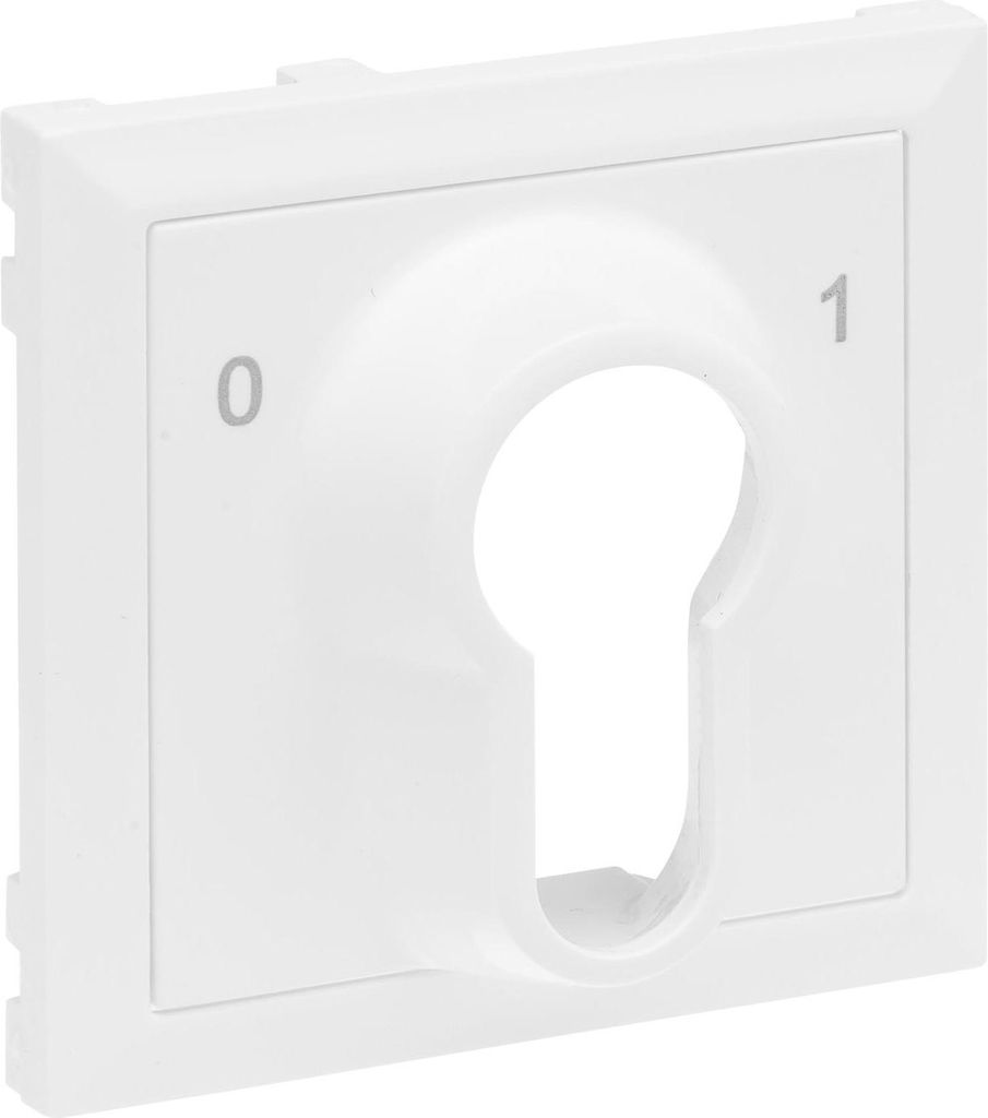 Legrand SEANO Abdeckung für Schlüsselschalter 0-1 mit DIN-Halbzylinder, Ultraweiß, 765133