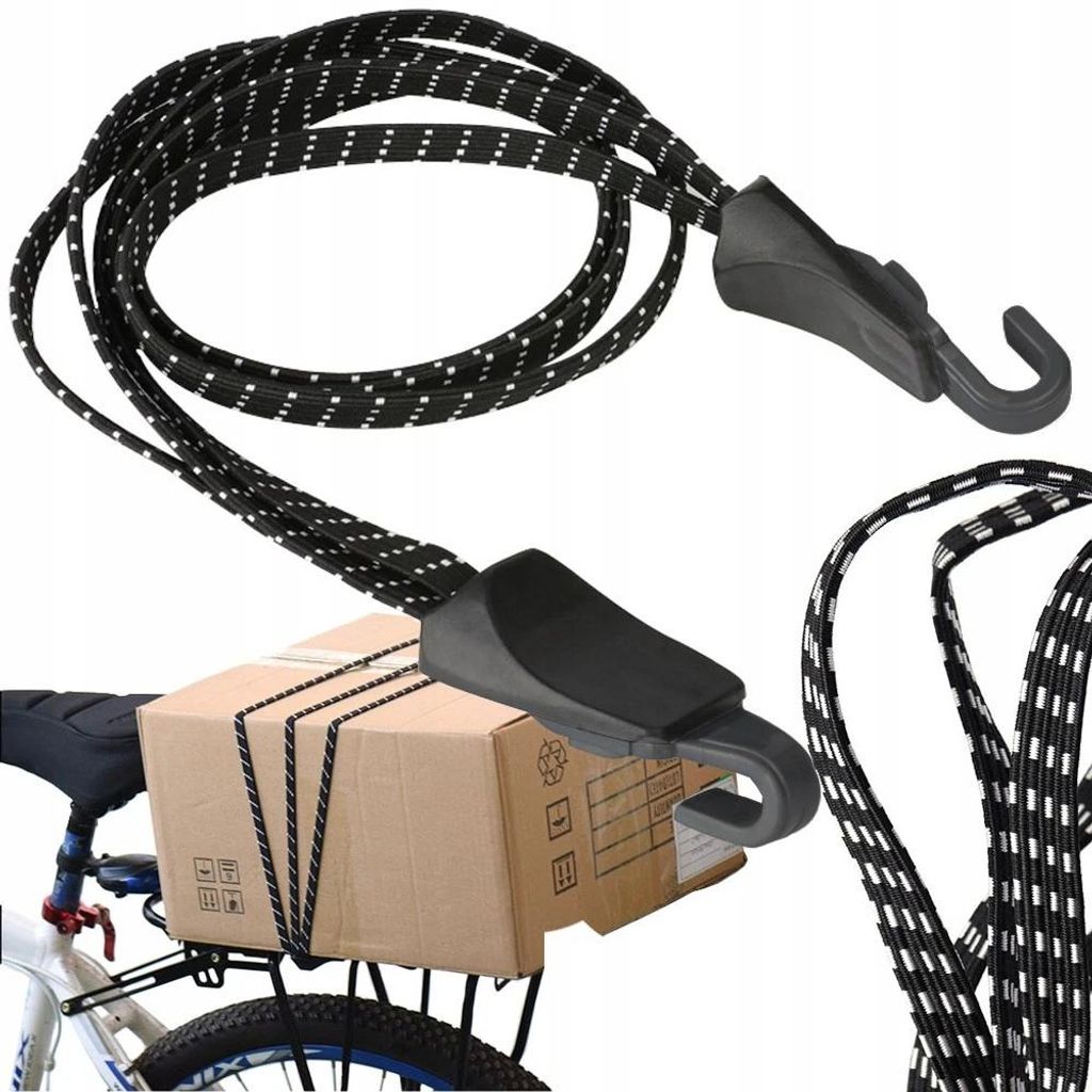Fahrrad Gepäckspanner 65-70 cm 2 Stück Schwarz Gurt Produktbild 
