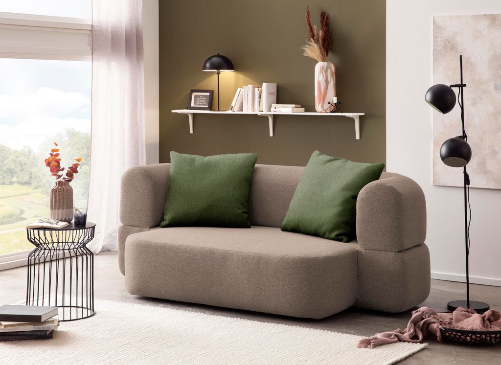 DOMO Collection Sofa Nevada, 2-Sitzer Schlafsofa, Ovale Produktbild 