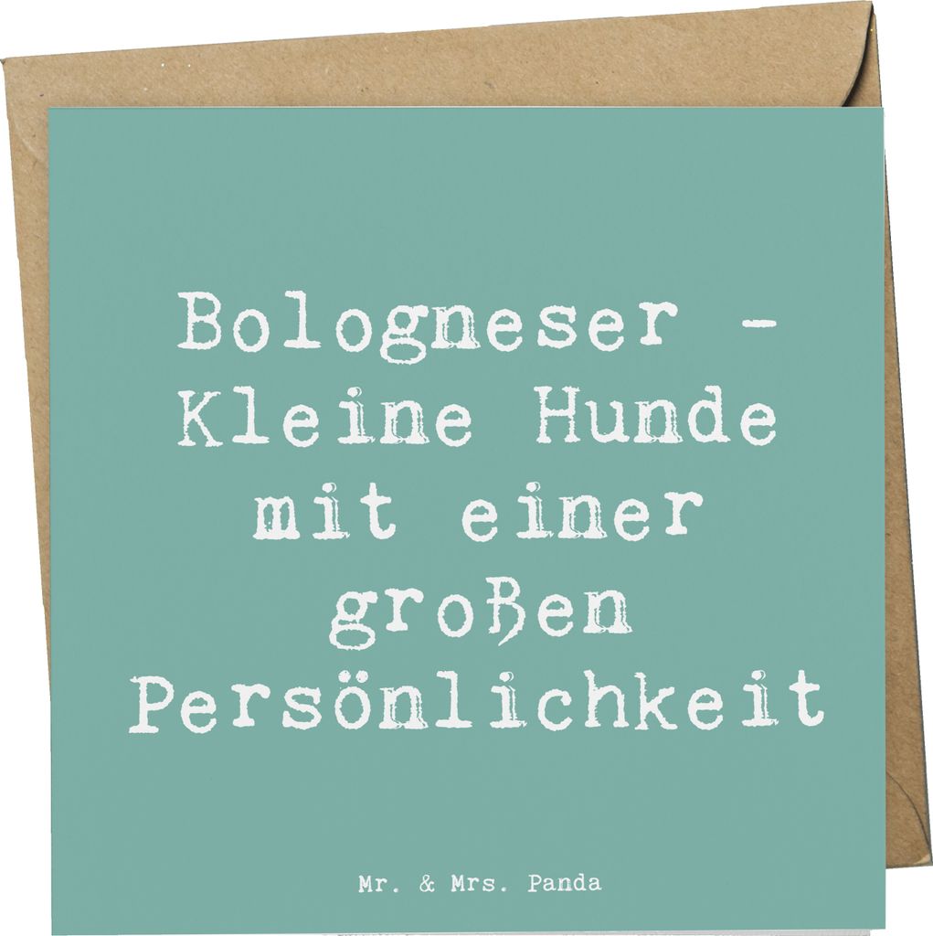 Mr. & Mrs. Panda Grußkarte Spruch Bologneser Charakterstark - Meeresbrise - Geschenk, Hunderasse, Hundeliebhaber, Liebenswürdigkeit, Glückwunsch...