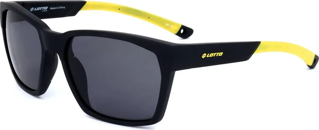 Lotto LS1011 Blk Mat Lunettes de Soleil Sport Noir et Jaune pour Homme
