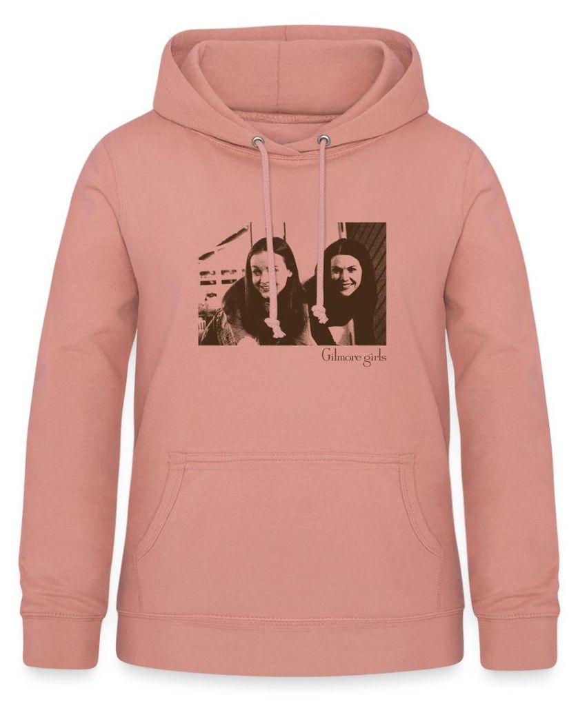 Spreadshirt Gilmore Girls Foto Von Lorelai Und Rory Damen Hoodie, S, Altrosa