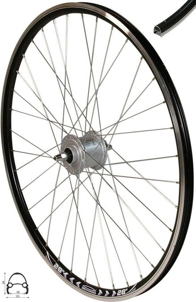 REDONDO 28 Zoll Vorderrad Laufrad Felge Schwarz Shimano Produktbild 1
