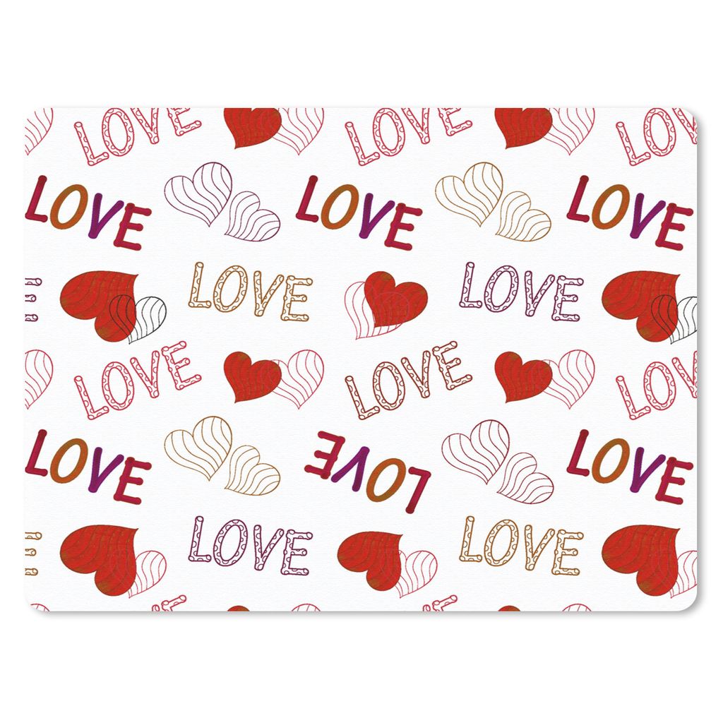 MuchoWow Mauspad Mousepad Liebe - Herz - Muster 23x19 cm - Mousepads - Maus Mat - Pad - Mausunterlage - Schreibtischunterlage - Mauspad