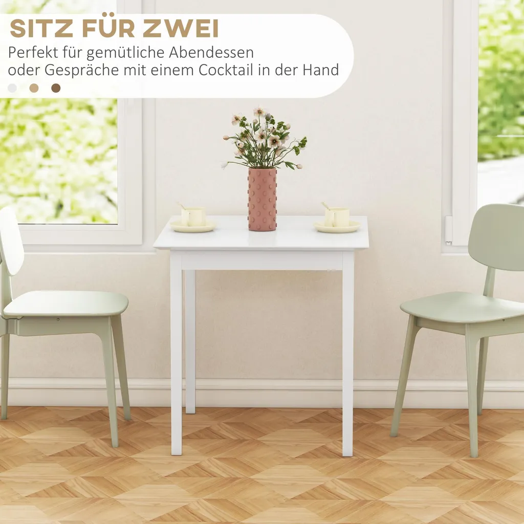 Table carrée bois blanc compacte solution idéale pour petits espaces - 4