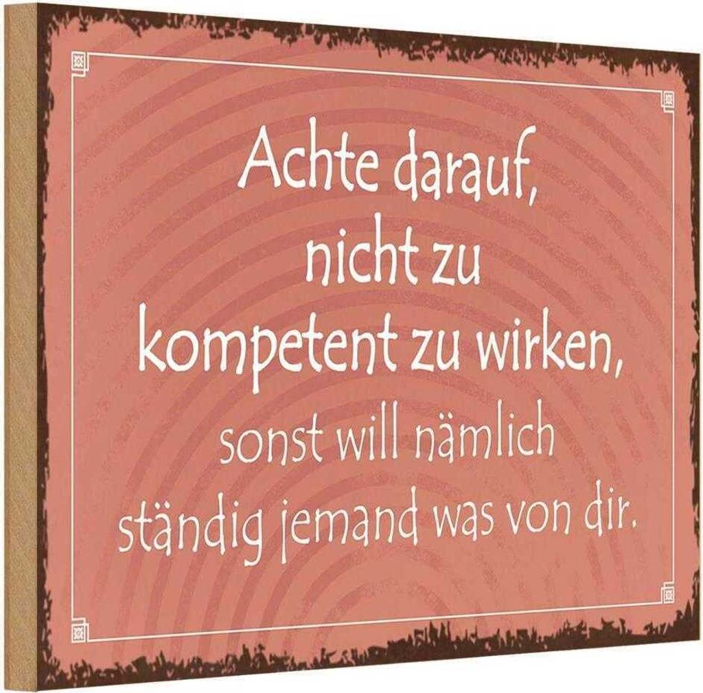 vianmo Holzschild 12x18 cm kompetent ständig will jemand Dekoration