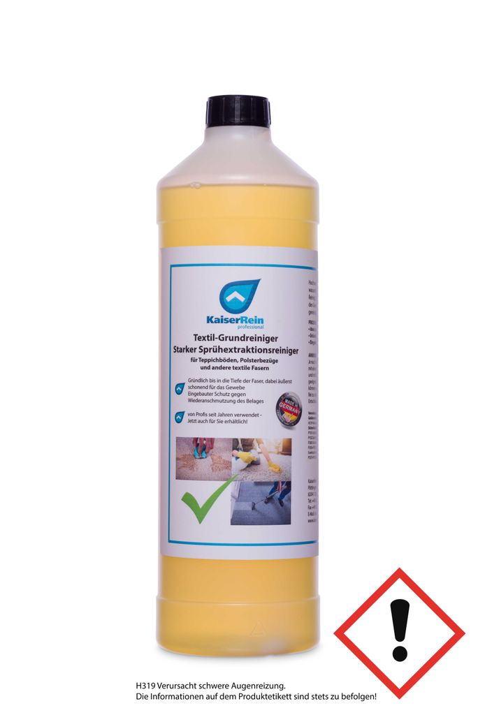KaiserRein Textil-Grundreiniger Starker Sprühextraktionsreiniger 1LTeppichreiniger Polsterreiniger Textilreiniger flüssig Konzentrat für Teppich...