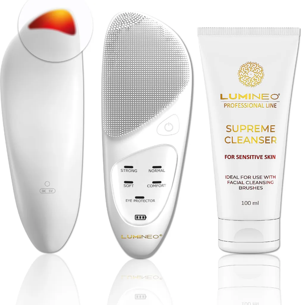 LUMINEO Professional Line Sonic Thermo Brush + Lumineo Gel per pelli delicate e sensibili