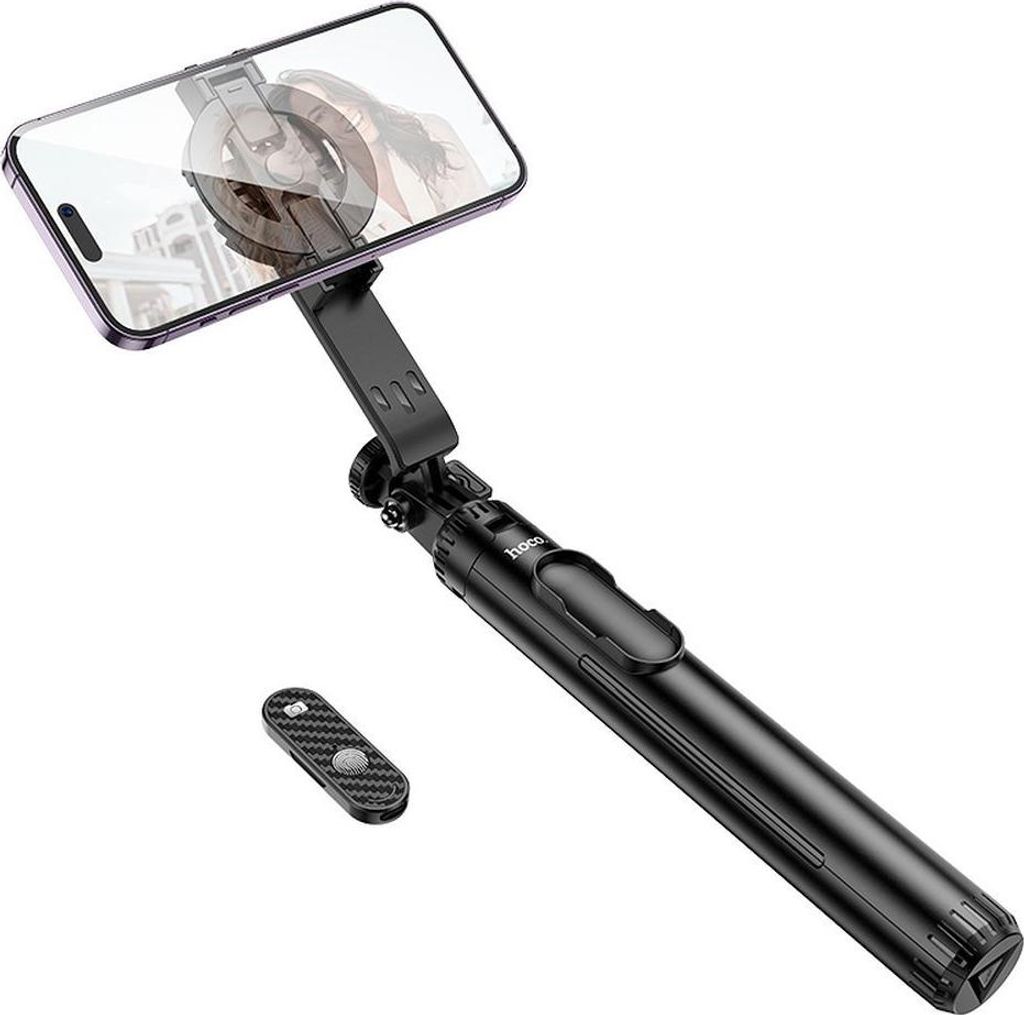 Selfie-Stick Hoco Stativ mit Funkfernbedienung magnetisch K25 schwarz