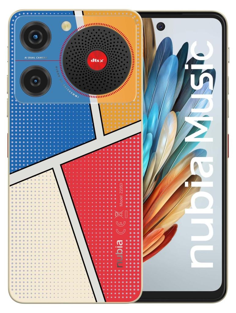 ZTE Nubia Music Pop Art Smartphone 6,6" HD+ 4 GB RAM 128 GB Android 14 Dual-Kamera 50 MP Akku 5000 mAh in verschiedenen Farben