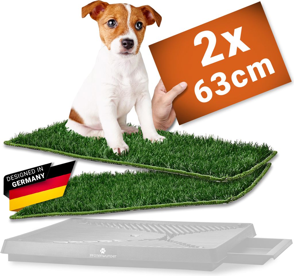 PFOTENWUNDER Hundetoilette 2x -EASY-WASH-Ersatz-Rasen Hundeklo Hundetoilette kleine Hunde