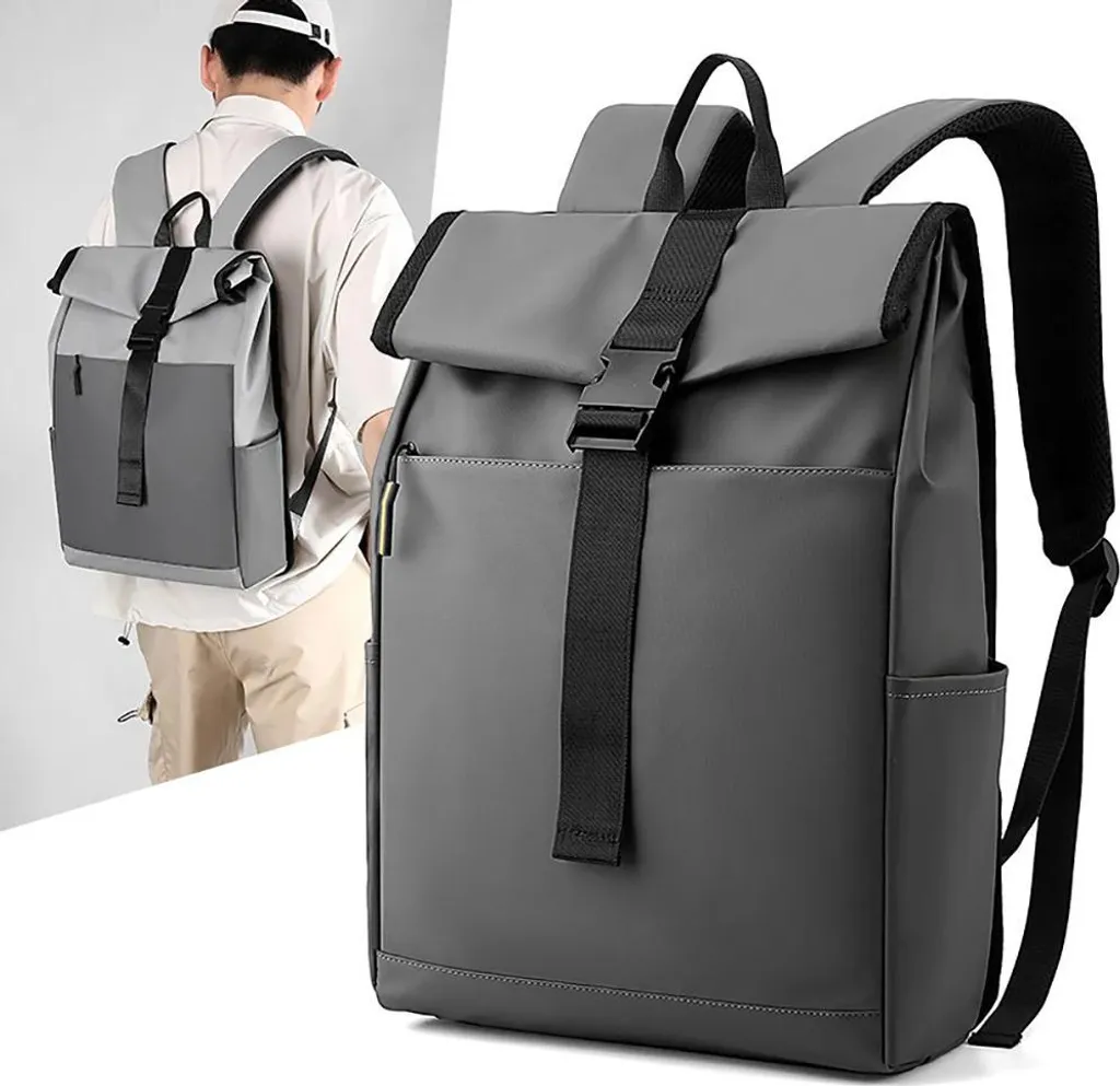 Zaino Tecnico 20-35L Poliestere Grigio | Resistente all'Acqua Unisex