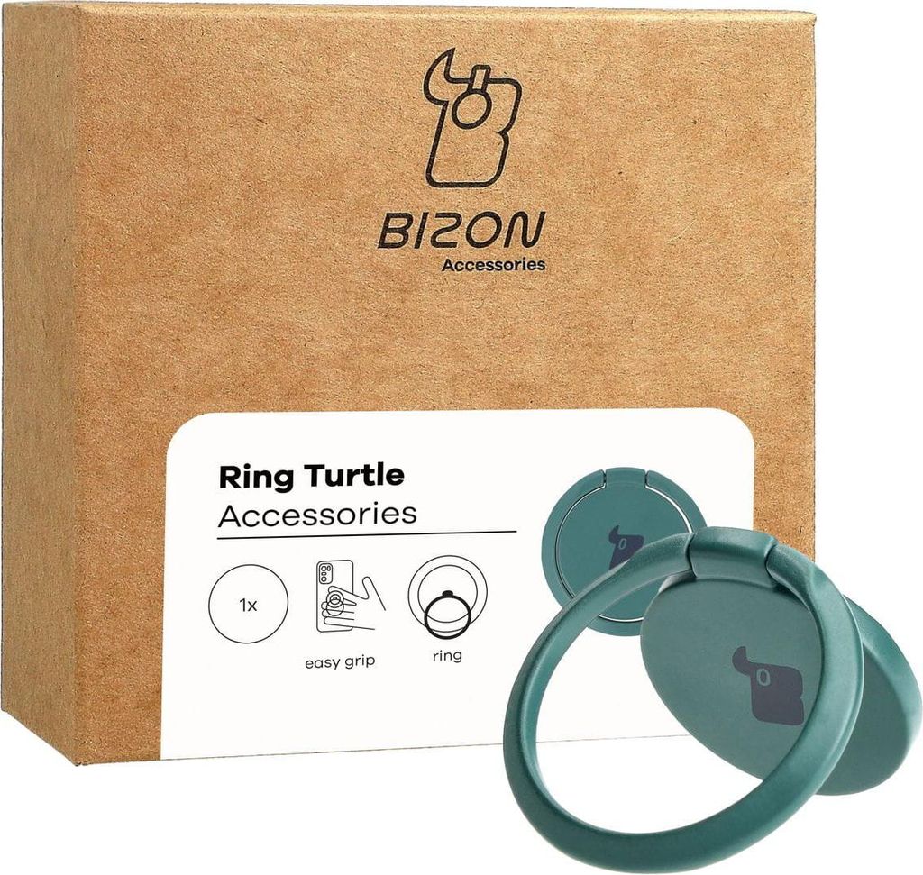 Uchwyt na palec Bizon Accessories Ring Turtle uniwersalny, ciemnozielony