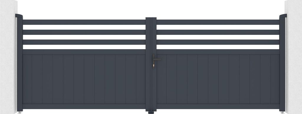 Flügeltor elektrisch 4m NEVIS H.140cm + Drehtorantrieb TANKER B700