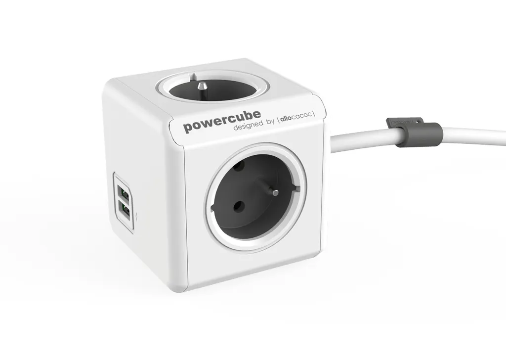 Solution Prises Encombrées : Multiprise Allocacoc PowerCube Extended USB