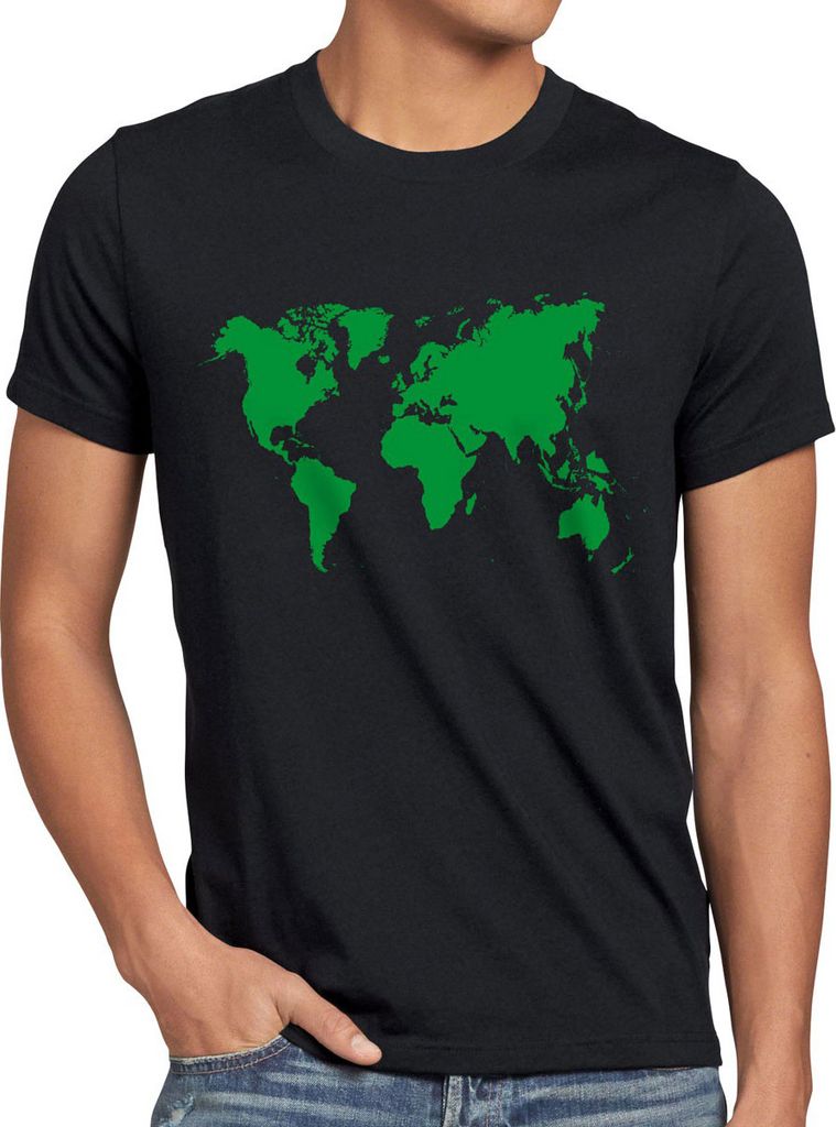 style3 Sheldon World Map Herren T-Shirt Weltkarte
