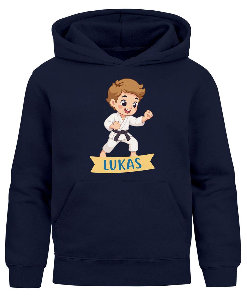 Kinder Hoodie Jungen Geschenk Kampfsport Kapuzenpullove mit Namen personalisierte Jungengeschenke Grafik Print Moonworks