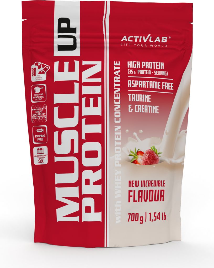 Activlab Muscle Up Protein 700g Molkenprotein Kreatin Taurin - Erdbeere