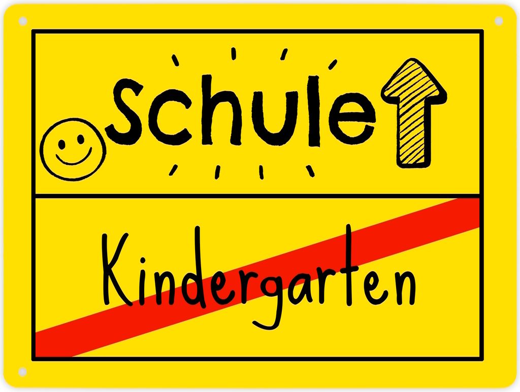 Zur Einschulung Metallschild XL in 21x28 cm mit Spruch Produktbild 