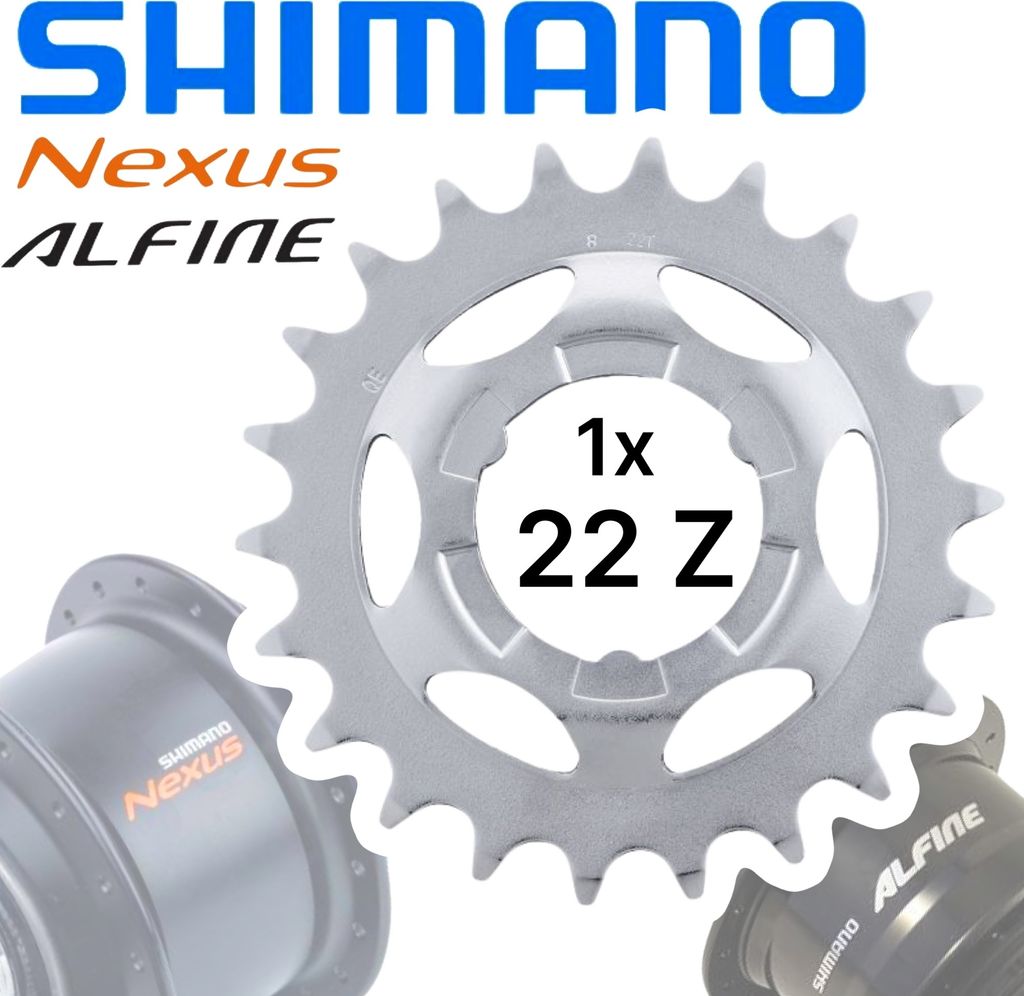 Shimano Nexus / Alfine Getriebenaben Verschleiss Ersatz Ritzel Silber 22 Zähne