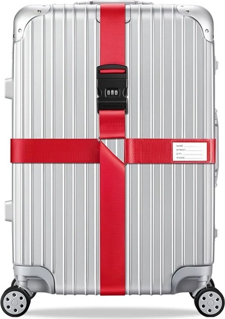 Cinghia Valigia Rossa Design a Croce: Accessorio Elegante e Pratico