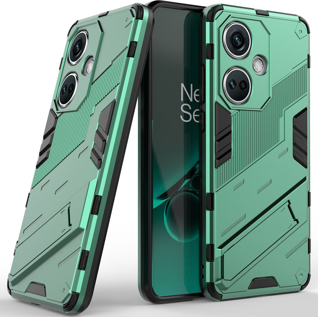 Armor Hülle für OnePlus Nord CE3 /Oppo K11, Hybrid PC TPU Bumper Stoßfestes Schutzhülle mit Standfunktion Grün