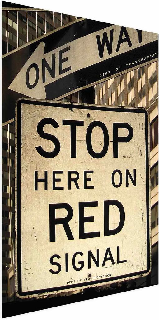 Posterpapier Poster - Road Signs 29.7x42 cm Text m-C-0326-ao-a