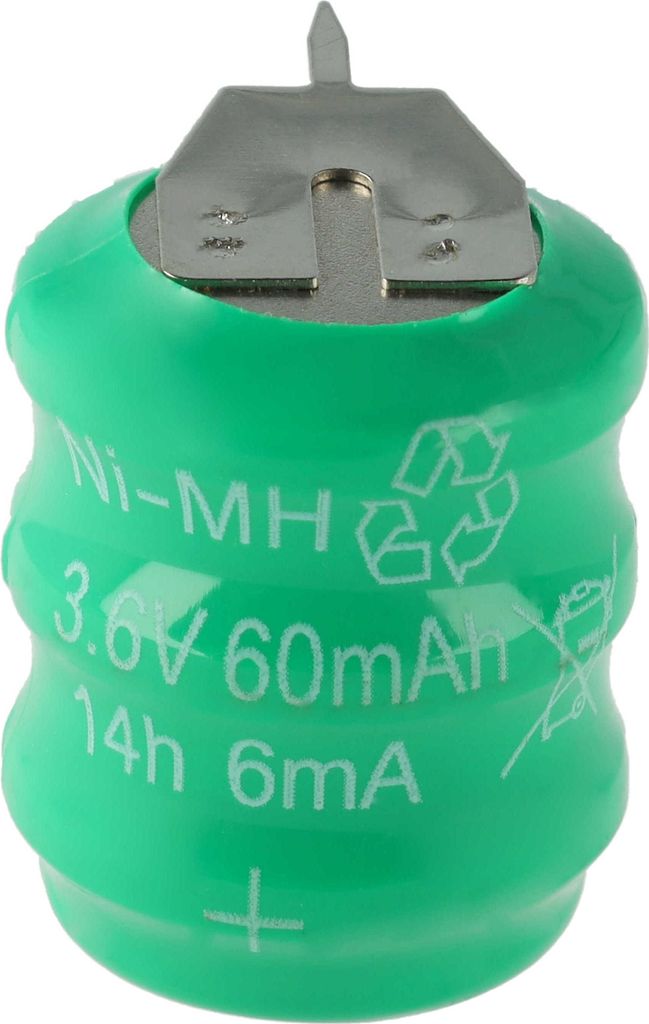 vhbw NiMH Ersatz Knopfzellen-Akku Typ 3/V80H 3-Pins 80mAh 3,6V kompatibel mit Modellbau-Akkus, Solar-Leuchten uvm.