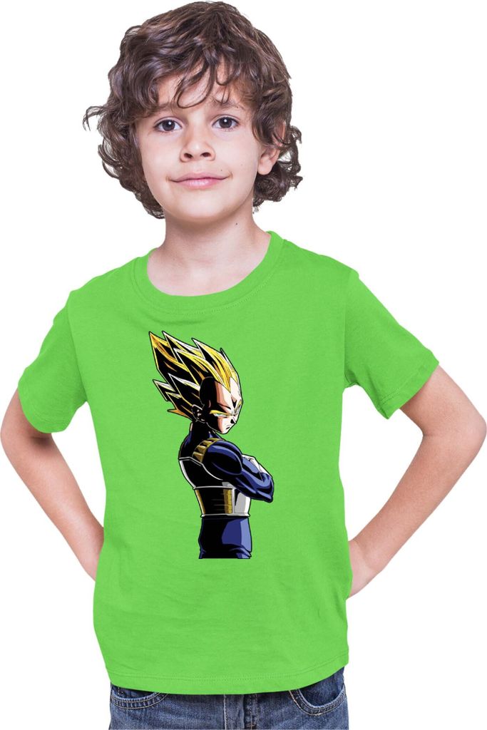 Kinder T-Shirt Dragon Anime Manga Ball Z Vegeta 04, 3-4 Jahr - 104 / Lime