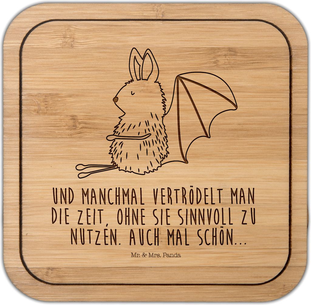 Mr. & Mrs. Panda Tischuntersetzer Fledermaus Sitzen - Transparent - Geschenk, Tiere, Entspannen, Tischschoner, gläseruntersetzer, Motivation, Tass...