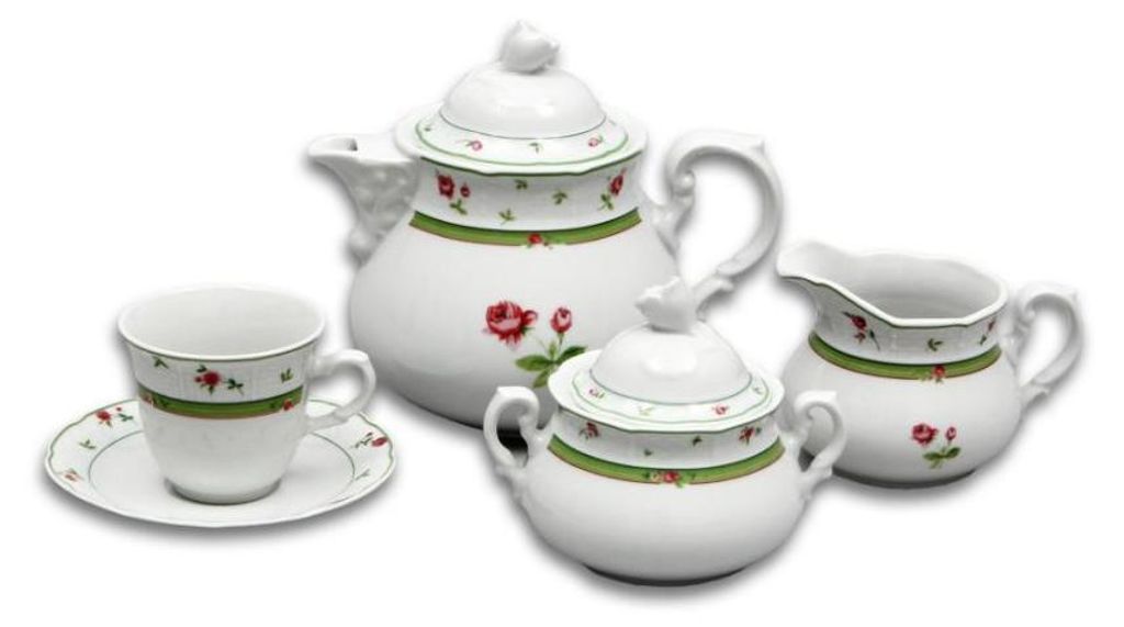 Menuet, Teeservice, Rosen, grün, Thun, 15-teilig Produktbild 