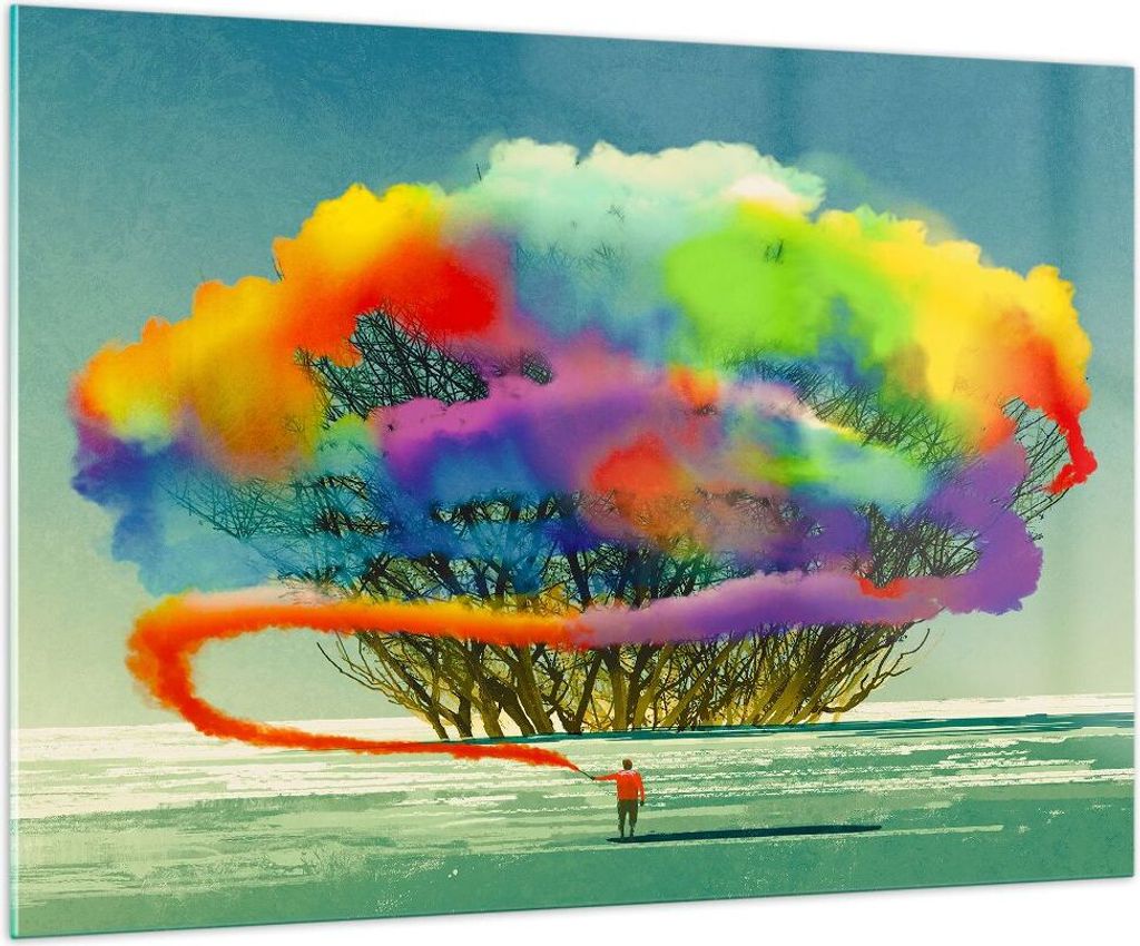 Bilder auf glas - Abstraktion Natur - 100x70cm - Glasbilder - Wandbilder - Kunstdruck - zum Aufhängen bereit - Wanddekoration aus Glas - Glas Bild...