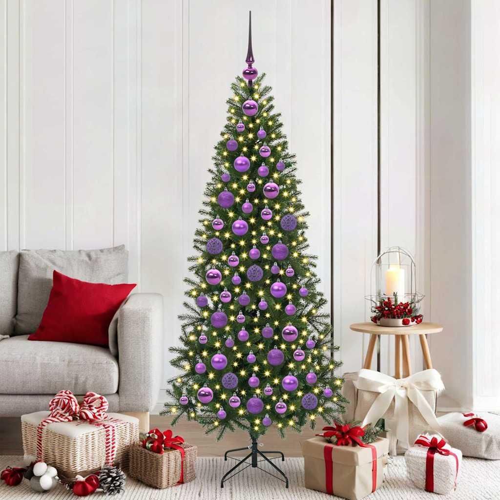 "im Sonderangebot"Weihnachtskugel-Set mit 300 LEDs - 120er set - Deko Garten/Haus - einfach aufzubauen - Lila Kunststoff NEU166895 - Christbaumschmuck