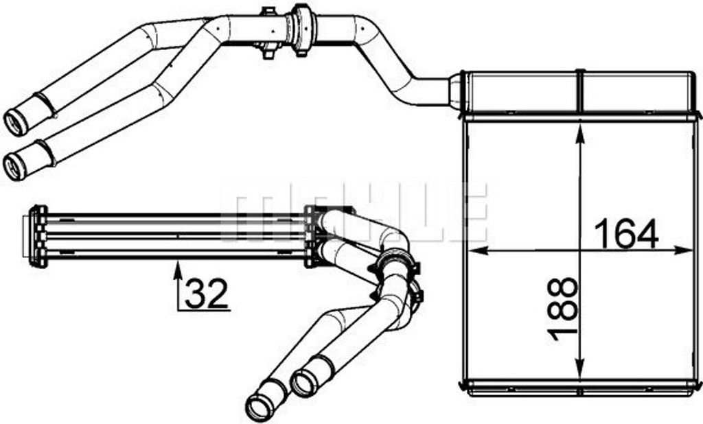 MAHLE AH 257 000S Wärmetauscher Innenraumheizung Kühler für FORD MONDEO IV Turnier (BA7) S-MAX (WA6) GALAXY (WA6) MONDEO IV (BA7) MONDEO IV Stuf...